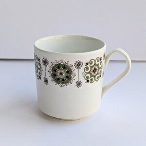 Vintage Johnson BrOne Size. Malaga Coffee Cup White Green Rust Paisley Mug